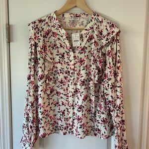 NWT JCrew Floral Ruffle Blouse
